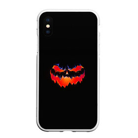 Чехол для iPhone XS Max матовый с принтом HALLOWEEN в Новосибирске, Силикон | Область печати: задняя сторона чехла, без боковых панелей | злая тыква | подарок на хэллоуин | тыква светящаяся | хэллоуин