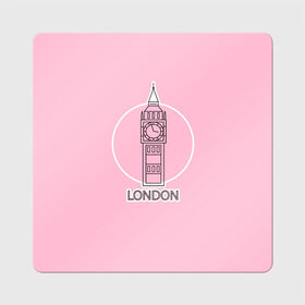 Магнит виниловый Квадрат с принтом Биг Бен, Лондон, London в Новосибирске, полимерный материал с магнитным слоем | размер 9*9 см, закругленные углы | Тематика изображения на принте: big ben | clock | england | europe | london | pink | travel | англия | башня | башня елизаветы | биг бен | великобритания | европа | иконка | круг | лондон | надпись | путешествия | розовый | символ | часы