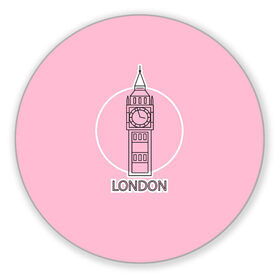 Коврик для мышки круглый с принтом Биг Бен, Лондон, London в Новосибирске, резина и полиэстер | круглая форма, изображение наносится на всю лицевую часть | big ben | clock | england | europe | london | pink | travel | англия | башня | башня елизаветы | биг бен | великобритания | европа | иконка | круг | лондон | надпись | путешествия | розовый | символ | часы