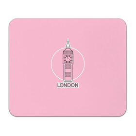 Коврик для мышки прямоугольный с принтом Биг Бен, Лондон, London в Новосибирске, натуральный каучук | размер 230 х 185 мм; запечатка лицевой стороны | big ben | clock | england | europe | london | pink | travel | англия | башня | башня елизаветы | биг бен | великобритания | европа | иконка | круг | лондон | надпись | путешествия | розовый | символ | часы