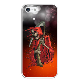 Чехол для iPhone 5/5S матовый с принтом Смерть в Новосибирске, Силикон | Область печати: задняя сторона чехла, без боковых панелей | blood | diablo | haloween | horror | дьявол | зомби | кости | кровь | мозги | мясо | страшилка | ужасы | хеллоуин | хелоуин