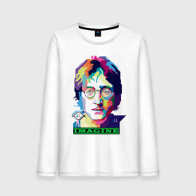 Мужской лонгслив хлопок с принтом John Lennon Imagine в Новосибирске, 100% хлопок |  | beatles | imagine | john | lennon | the beatles | битлз | битлы | группа | джон | купить | леннон | леннона | очки | рок н ролл | с группы | хиппи
