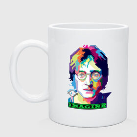 Кружка с принтом John Lennon Imagine в Новосибирске, керамика | объем — 330 мл, диаметр — 80 мм. Принт наносится на бока кружки, можно сделать два разных изображения | beatles | imagine | john | lennon | the beatles | битлз | битлы | группа | джон | купить | леннон | леннона | очки | рок н ролл | с группы | хиппи