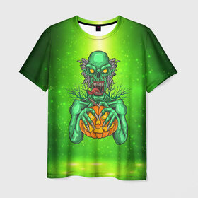 Мужская футболка 3D с принтом Zombie в Новосибирске, 100% полиэфир | прямой крой, круглый вырез горловины, длина до линии бедер | blood | diablo | haloween | horror | дьявол | зомби | кости | кровь | мозги | мясо | страшилка | ужасы | хеллоуин | хелоуин