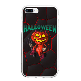Чехол для iPhone 7Plus/8 Plus матовый с принтом Halloween в Новосибирске, Силикон | Область печати: задняя сторона чехла, без боковых панелей | blood | diablo | haloween | horror | дьявол | зомби | кости | кровь | мозги | мясо | страшилка | ужасы | хеллоуин | хелоуин