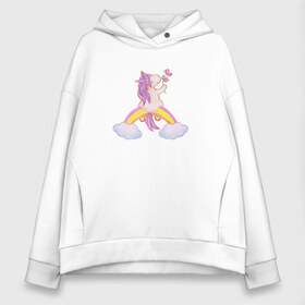 Женское худи Oversize хлопок с принтом Pony unicorn on a rainbow в Новосибирске, френч-терри — 70% хлопок, 30% полиэстер. Мягкий теплый начес внутри —100% хлопок | боковые карманы, эластичные манжеты и нижняя кромка, капюшон на магнитной кнопке | cartoon | clouds | flower | horse | kawaii | pink | pony | rainbow | unicorn | бабочка | держит цветок | детский | единорог | животные | забавный | звери | конь | лошадка | лошадь | милый | облака | пони | поняшка | радуга | рог