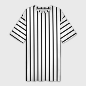 Платье-футболка 3D с принтом Чёрные и белые полосы в Новосибирске,  |  | белая полоса | полоски | тонкие полоски | тонкие полосы | узор полоски | чёрная полоса | чёрно белые полосы