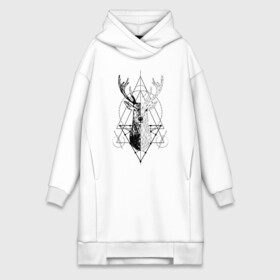 Платье-худи хлопок с принтом Polygonal deer в Новосибирске,  |  | animals | black | circles | deer | drawing | forest | geometric | low poly | poly | silhouette | tattoo | triangles | wild | белый | геометрический | дикий | животные | звери | зверь | контур | круги | лес | лесной | мужской | олени | олень | полигональны