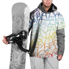 Накидка на куртку 3D с принтом Радужные дудлы в Новосибирске, 100% полиэстер |  | doodle | горы | динозавр | дудл | жираф | заяц | звезда | карандаш | лапки | медведь | облако | птица | радуга | сердце | телевизор | улыбка | утёнок