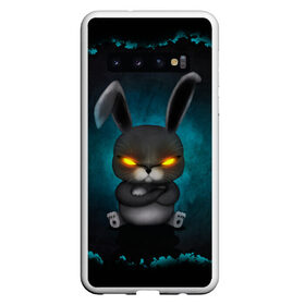 Чехол для Samsung Galaxy S10 с принтом NEON HARE в Новосибирске, Силикон | Область печати: задняя сторона чехла, без боковых панелей | животное | заяц | злое | злые глаза | кролик | неон | плюшевое