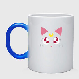 Кружка хамелеон с принтом Luna Cat. Sailor Moon в Новосибирске, керамика | меняет цвет при нагревании, емкость 330 мл | Тематика изображения на принте: anime | cute | аниме | взгляд | волшебство | глаза | киса | киска | кот | котенок | котэ | котя | кошка | лапочка | луна | магия | месяц | милый | мимими | мордочка | сейлор мун | хороший | япония