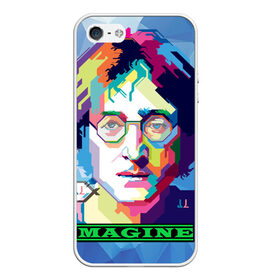 Чехол для iPhone 5/5S матовый с принтом Джон Леннон Imagine в Новосибирске, Силикон | Область печати: задняя сторона чехла, без боковых панелей | beatles | imagine | john | lennon | the beatles | битлз | битлы | группа | джон | купить | леннон | леннона | очки | рок н ролл | с группы | хиппи