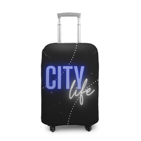 Чехол для чемодана 3D с принтом City life в Новосибирске, 86% полиэфир, 14% спандекс | двустороннее нанесение принта, прорези для ручек и колес | city | life | город | жизнь | мегаполис | тренд | урбанизация