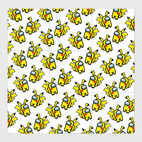 Магнитный плакат 3Х3 с принтом Among us Pikachu в Новосибирске, Полимерный материал с магнитным слоем | 9 деталей размером 9*9 см | Тематика изображения на принте: among us | baby | impostor | kawaii | pika pika | pikachu | pokemon go | there is impostor | амонг ас | девочкам | детям | космические | космонавты | малыш | мальчикам | персонажи | пика пика | пикачу | покемон | предатель среди нас |