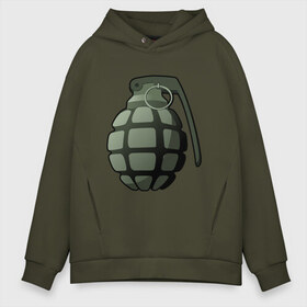 Мужское худи Oversize хлопок с принтом Grenade! в Новосибирске, френч-терри — 70% хлопок, 30% полиэстер. Мягкий теплый начес внутри —100% хлопок | боковые карманы, эластичные манжеты и нижняя кромка, капюшон на магнитной кнопке | Тематика изображения на принте: буум | взрыв | граната | прикол | смех | угар | юмор