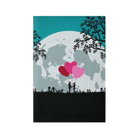 Обложка для паспорта матовая кожа с принтом Влюбленная Пара в Новосибирске, натуральная матовая кожа | размер 19,3 х 13,7 см; прозрачные пластиковые крепления | Тематика изображения на принте: heart | leaves | love | love you | minimal | moon | night | влюбленная пара | влюбленные | воздушные шары | деревья | листья | луна | любовь | минимализм | ночь | отношения | полнолуние | природа | сердечки | сердца | сердце