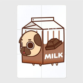Магнитный плакат 2Х3 с принтом Шоколадное молоко-мопс в Новосибирске, Полимерный материал с магнитным слоем | 6 деталей размером 9*9 см | арт | молоко | мопс | рисунок | сладкий | сладость | собака в костюме | собака в костюмчике | шоколад