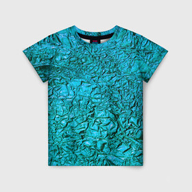 Детская футболка 3D с принтом METALL в Новосибирске, 100% гипоаллергенный полиэфир | прямой крой, круглый вырез горловины, длина до линии бедер, чуть спущенное плечо, ткань немного тянется | металл | прикольное | рубиновый цвет | сапфировый цвет | текстура | фольга