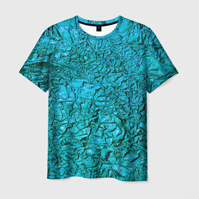 Мужская футболка 3D с принтом METALL в Новосибирске, 100% полиэфир | прямой крой, круглый вырез горловины, длина до линии бедер | Тематика изображения на принте: металл | прикольное | рубиновый цвет | сапфировый цвет | текстура | фольга