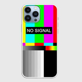 Чехол для iPhone 13 Pro Max с принтом NO SIGNAL в Новосибирске,  |  | Тематика изображения на принте: no signal | не работает | нет сигнала | полосы | профилактика | радуга