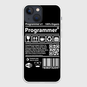 Чехол для iPhone 13 mini с принтом Programmer в Новосибирске,  |  | google | javascript | joma | tech | инженер | информатика | код | кодирование | программирование | программист | разработка | разработчик | технология