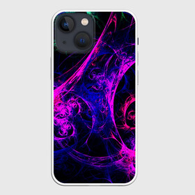 Чехол для iPhone 13 mini с принтом GambaTR в Новосибирске,  |  | abstraction | colorful | dark | fractal | glow | patterns | shapes | tangled | texture | абстракция | запутанный | разноцветный | свечение | текстура | темный | узоры | формы | фрактал