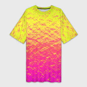 Платье-футболка 3D с принтом Яркий закат в Новосибирске,  |  | abstraction | casual | gradient | hot | yellow | абстракция | блестящий | блики | вода | волны | градиент | закат | золотистый | краска | красочный | небеса | неоновый | облака | пастельный | пляж | рассвет | сияние