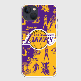 Чехол для iPhone 13 с принтом КОБИ БРАЙАНТ в Новосибирске,  |  | 24 lakers | kobe bryant | lakers | los angeles lakers | баскетбол. | коби брайант | лос анджелес лейкерс | лосанджелес лейкерс