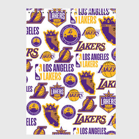 Скетчбук с принтом LAKERS LOGO в Новосибирске, 100% бумага
 | 48 листов, плотность листов — 100 г/м2, плотность картонной обложки — 250 г/м2. Листы скреплены сверху удобной пружинной спиралью | 24 lakers | kobe bryant | lakers | los angeles lakers | баскетбол. | коби брайант | лос анджелес лейкерс | лосанджелес лейкерс