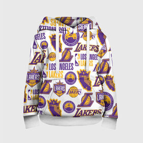 Детская толстовка 3D с принтом LAKERS LOGO в Новосибирске, 100% полиэстер | двухслойный капюшон со шнурком для регулировки, мягкие манжеты на рукавах и по низу толстовки, спереди карман-кенгуру с мягким внутренним слоем | Тематика изображения на принте: 24 lakers | kobe bryant | lakers | los angeles lakers | баскетбол. | коби брайант | лос анджелес лейкерс | лосанджелес лейкерс