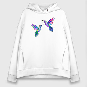 Женское худи Oversize хлопок с принтом Колибри в Новосибирске, френч-терри — 70% хлопок, 30% полиэстер. Мягкий теплый начес внутри —100% хлопок | боковые карманы, эластичные манжеты и нижняя кромка, капюшон на магнитной кнопке | angel | bird | butterfly | parrot | summer | tropical | wings | ангел | бабочки | джунгли | животные | красочные | крылья | летний | лето | перья | попугай | природа | птица | птичка | радужные | райский | стриж | тропики