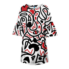 Детское платье 3D с принтом Африканский хаос в Новосибирске, 100% полиэстер | прямой силуэт, чуть расширенный к низу. Круглая горловина, на рукавах — воланы | minimal | абстракция | креатив | минимализм | текстуры