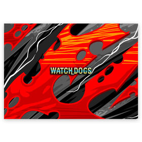 Поздравительная открытка с принтом Watch Dogs Recing в Новосибирске, 100% бумага | плотность бумаги 280 г/м2, матовая, на обратной стороне линовка и место для марки
 | dogs | legion | logo | text | watch | взлом | игра | легион | лого | символ | текст | хак | хакер | хакеры