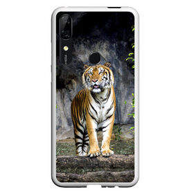 Чехол для Honor P Smart Z с принтом ТИГР В ЛЕСУ в Новосибирске, Силикон | Область печати: задняя сторона чехла, без боковых панелей | tiger | амурский | бенгальский | в зоопарке | в лесу | дикий | кошка | крупная | полосатый | тигр | тигренок | тигрица