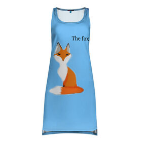 Платье-майка 3D с принтом The fox в Новосибирске, 100% полиэстер | полуприлегающий силуэт, широкие бретели, круглый вырез горловины, удлиненный подол сзади. | fox | the fox | лиса