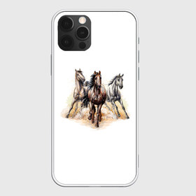 Чехол для iPhone 12 Pro Max с принтом Лошади в Новосибирске, Силикон |  | Тематика изображения на принте: животные | звери | кони | лошади | тройка лошадей
