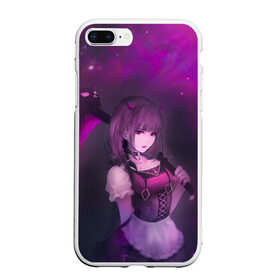 Чехол для iPhone 7Plus/8 Plus матовый с принтом Anime girl demon в Новосибирске, Силикон | Область печати: задняя сторона чехла, без боковых панелей | Тематика изображения на принте: anime | demon | girl | аниме | девушка | демон | коса | рога