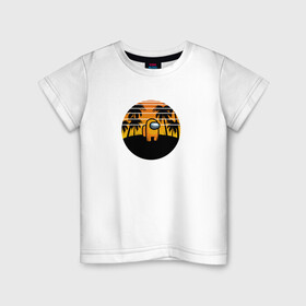 Детская футболка хлопок с принтом Among us Tropical  в Новосибирске, 100% хлопок | круглый вырез горловины, полуприлегающий силуэт, длина до линии бедер | among us | game | palm | tropic | амонг ас | амунг ас | игра | космос | пальмы | природа | тропики | человечек