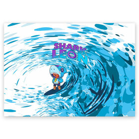 Поздравительная открытка с принтом Brawl STARS (surfing) в Новосибирске, 100% бумага | плотность бумаги 280 г/м2, матовая, на обратной стороне линовка и место для марки
 | brawl | break dance | leon | moba | stars | supercell | surfing | игра | коллаборация | коллаж | паттерн