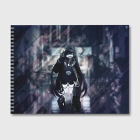 Альбом для рисования с принтом Anime Cyber в Новосибирске, 100% бумага
 | матовая бумага, плотность 200 мг. | anime | cyber | mask | аниме тян | в маске | девушка | кибер