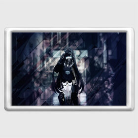 Магнит 45*70 с принтом Anime Cyber в Новосибирске, Пластик | Размер: 78*52 мм; Размер печати: 70*45 | Тематика изображения на принте: anime | cyber | mask | аниме тян | в маске | девушка | кибер