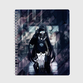Тетрадь с принтом Anime Cyber в Новосибирске, 100% бумага | 48 листов, плотность листов — 60 г/м2, плотность картонной обложки — 250 г/м2. Листы скреплены сбоку удобной пружинной спиралью. Уголки страниц и обложки скругленные. Цвет линий — светло-серый
 | anime | cyber | mask | аниме тян | в маске | девушка | кибер