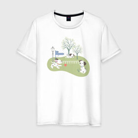 Мужская футболка хлопок с принтом 101 Dalmatians в Новосибирске, 100% хлопок | прямой крой, круглый вырез горловины, длина до линии бедер, слегка спущенное плечо. | 101 dalmatians | 101 далматинец | disney | vdkimel | дисней