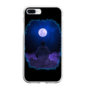 Чехол для iPhone 7Plus/8 Plus матовый с принтом ALONE в Новосибирске, Силикон | Область печати: задняя сторона чехла, без боковых панелей | жизненный арт | луна | одинокий человек | полнолуние | туман