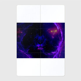 Магнитный плакат 2Х3 с принтом ЗВЕЗДНЫЙ ЛЕВ в Новосибирске, Полимерный материал с магнитным слоем | 6 деталей размером 9*9 см | animal | dark | king | lion | star | животные | звезды | звери | космос | лев | неон | силуэт | тьма | ультрафиолет | царь