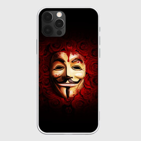 Чехол для iPhone 12 Pro Max с принтом Кровавая маска в Новосибирске, Силикон |  | красный фон | кровь | лицо в крови | маска | маска в крови | популярная маска | розы