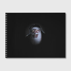 Альбом для рисования с принтом Very bad Santa в Новосибирске, 100% бумага
 | матовая бумага, плотность 200 мг. | beard | jaw | moustache | new year | saliva | santa claus | teeth | борода | дед мороз | зубы | новый год | пасть | санта клаус | слюна | усы