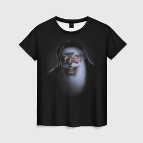 Женская футболка 3D с принтом Very bad Santa в Новосибирске, 100% полиэфир ( синтетическое хлопкоподобное полотно) | прямой крой, круглый вырез горловины, длина до линии бедер | beard | jaw | moustache | new year | saliva | santa claus | teeth | борода | дед мороз | зубы | новый год | пасть | санта клаус | слюна | усы