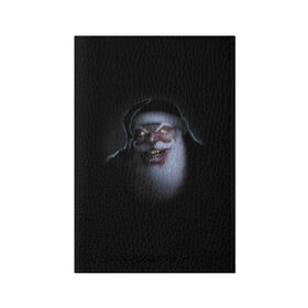 Обложка для паспорта матовая кожа с принтом Very bad Santa в Новосибирске, натуральная матовая кожа | размер 19,3 х 13,7 см; прозрачные пластиковые крепления | beard | jaw | moustache | new year | saliva | santa claus | teeth | борода | дед мороз | зубы | новый год | пасть | санта клаус | слюна | усы