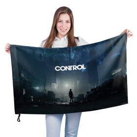 Флаг 3D с принтом Control / Контрол в Новосибирске, 100% полиэстер | плотность ткани — 95 г/м2, размер — 67 х 109 см. Принт наносится с одной стороны | control | game | remedy | игры | контрол | ремеди